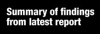 Summary of findings from latest report